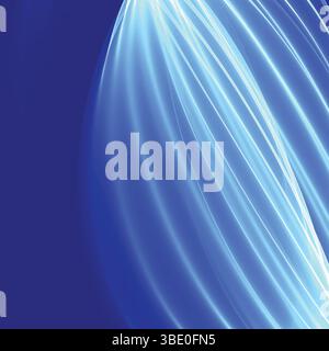 Blue Streaks of Light on a Dark Blue Abstract Vector Background Stock Vector