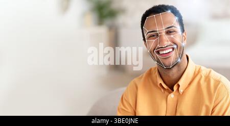 Modern facial recognition technology enhances identification in daily life Stock Photo