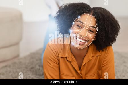 Modern face recognition technology enhances identification for everyday use Stock Photo