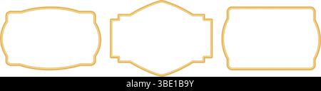 Collection of golden frames in oriental style. Islamic frame, arabesque border, morocco shapes, indian ornament. Shiny luxury decorative elements Stock Vector