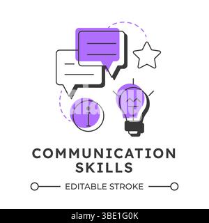 Communication skills modern linear concept icon Stock Vector