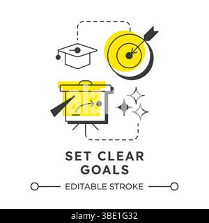 Set clear goals modern linear concept icon Stock Vector