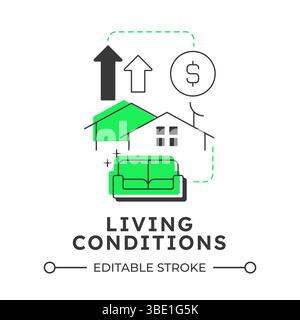 Living conditions modern linear concept icon Stock Vector