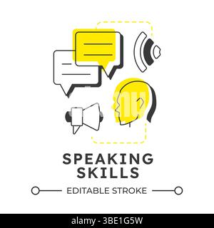 Speaking skills modern linear concept icon Stock Vector