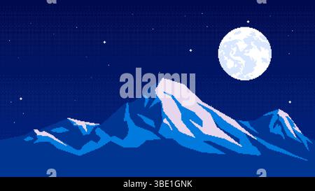 pixel video game level stars clouds vector illustration Stock Vector ...