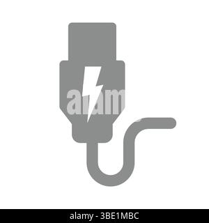 Device charger type c vector icon. Phone cable or cord charger usb c. Stock Vector