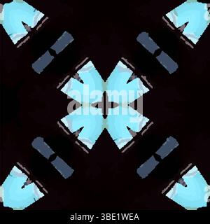 Elegant Blue Kaleidoscope Vector Design Stock Vector