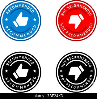 Badge like and dislike, thumbs up and thumbs down Stock Vector