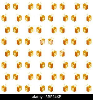 Seamless Juice Box Cartoon Pattern Stock Vector