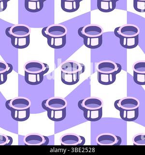 Seamless Cartoon Mug Pattern Design Stock Vector