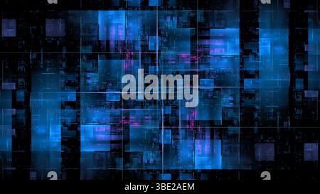 Colorful geometric shapes overlap in shades of blue and black, creating a captivating abstract composition that evokes a sense of depth and vibrancy. Stock Photo