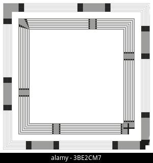 Geometric frame icon. Square stripe element. Vector border shape. Abstract composition. Stock Vector