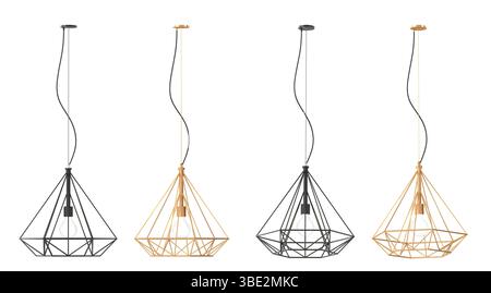 3d render Modern chandelier. isolated on background Stock Photo