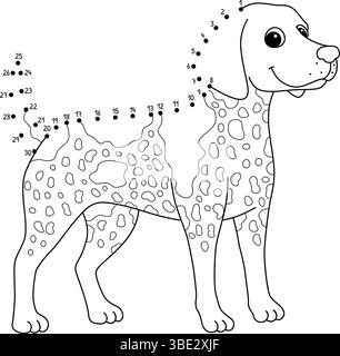 Dot to Dot German Shorthaired Pointer Isolated  Stock Vector