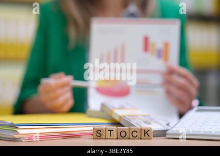 Analyzing the Performance of Financial Stocks through Detailed Charts and Comprehensive Data Stock Photo