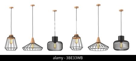 3d render Modern chandelier. isolated on background Stock Photo