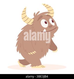 Friendly Furry Monster Character Stock Vector