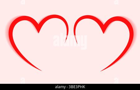 Outline of a minimalist heart design for Valentines Day. Vector Stock Vector