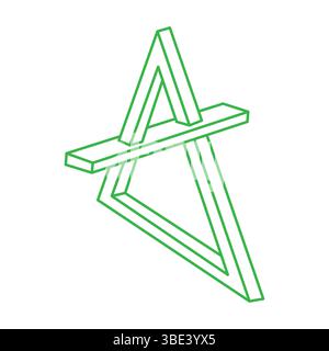 Impossible optical illusion shapes. Optical art objects. Impossible figures. Sacred geometry logo. Op art.  Stock Vector