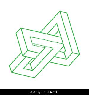 Impossible shapes, optical illusion modern logo, vector. Optical art object. Geometric figures.  Stock Vector