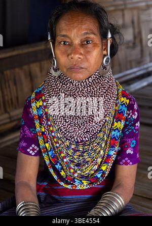 Tripura tribe woman with traditional necklaces and earrings, Chittagong ...