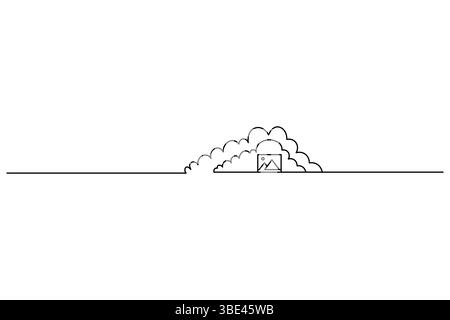 Cloud storage continuous one line drawing and minimalist design Stock Vector