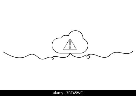 Cloud storage continuous one line drawing and minimalist design Stock Vector