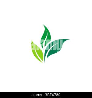 green leaf logo design. organic food icon Stock Vector