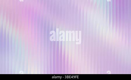 Ribbed glass hologram gradient in pink, violet, and light blue. Rainbow abstract effect with foil light and pink metal silver lines. Wall texture with Stock Vector