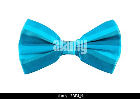 Bright blue bow tie isolated on white background with clipping path Stock Photo