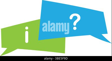 A versatile set of question and information chat bubbles designed for messaging, support, FAQs, and digital communication interfaces. Stock Vector