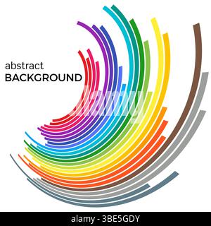 Abstract background with colorful rainbow lines. Colored circles with place for your text  on a white background. Stock Vector