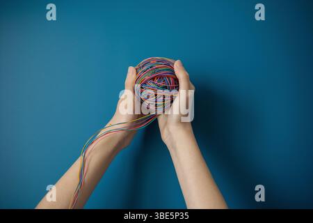 A child interacts with technology, reflecting the significant impact of the internet on children's development, learning, and social skills in the dig Stock Photo