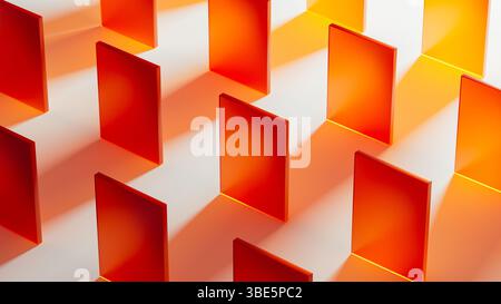 Colorful transparent crystals stand in an intricate pattern, reflecting light and casting vivid shadows. Stock Photo