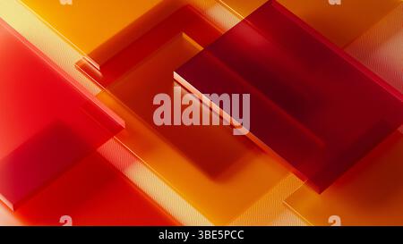 An abstract composition featuring transparent crystals in warm red and orange tones, creating a visually striking background effect that energizes. Stock Photo