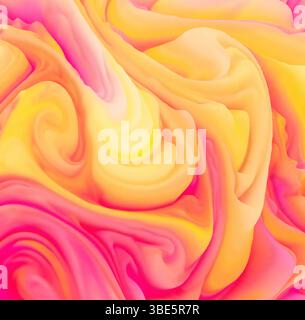 This illustration showcases dynamic bursts of pastel colors, blending smoothly in abstract swirls. The vivid pinks, yellows, and oranges create an ene Stock Photo