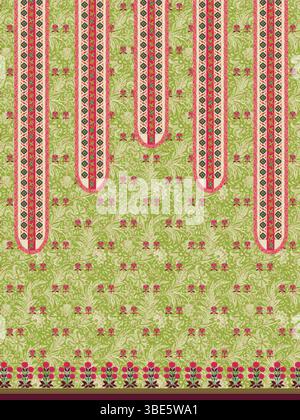 Vertical ethnic background with motifs and traditional symbols seamless ...