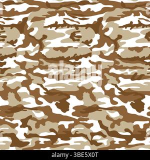 Desert camouflage pattern seamless texture for fabric and design applications Stock Vector