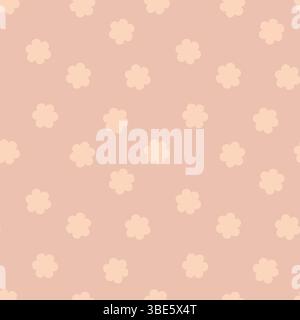 Peach background with scattered small pastel flower pattern seamless repeat Stock Vector