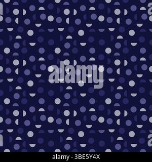 Abstract geometric pattern with overlapping circles in shades of purple and gray Stock Vector