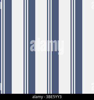 Classic navy blue and white vertical stripe pattern seamless texture repeat Stock Vector