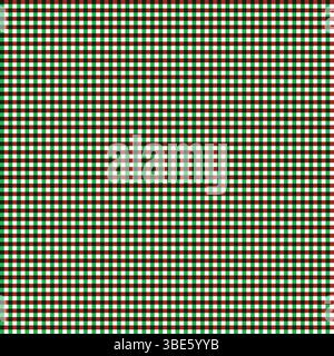 Fine green and maroon gingham check pattern seamless texture background Stock Vector