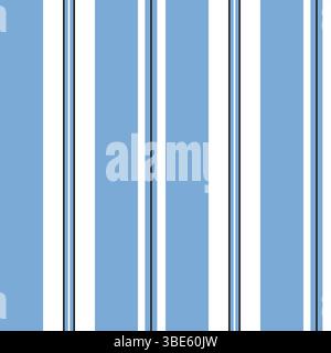 Classic vertical stripe pattern in blue and white with thin black stripes Stock Vector