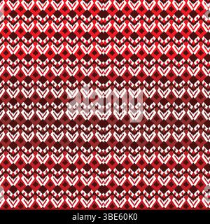 geometric, pattern, seamless, red, and, white, abstract, textile, design, fabric, wallpaper, background, interlocking, symmetrical, repeating, digital Stock Vector
