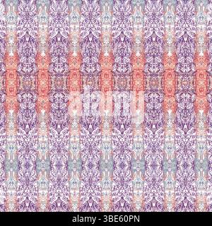 Intricate repeating pattern design in purple orange and gray hues Stock Vector