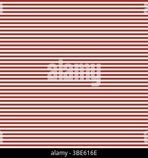 Seamless horizontal thin red and white stripes pattern texture background Stock Vector