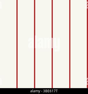 Classic vertical stripe pattern in burgundy red and off white fabric texture Stock Vector