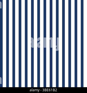 Classic navy blue and white vertical stripe pattern seamless repeat texture Stock Vector
