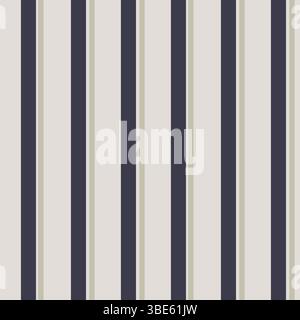 Vertical stripe pattern in neutral tones beige grey and dark grey stripes on white background Stock Vector