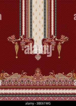 Textile Digital Design Fabric Print Wallpaper Stock Stock Vector